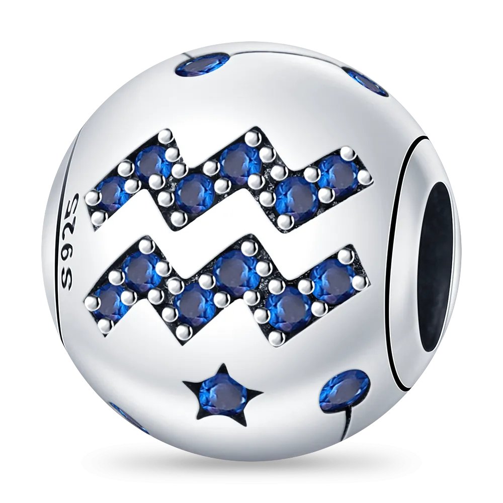 12 Constellation 925 Silver Pandora Bead charm - Zodiac Radiance