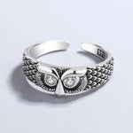 925 Sterling Silver Zodiac Libra Owl Ring - Zodiac Radiance