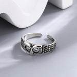 925 Sterling Silver Zodiac Libra Owl Ring - Zodiac Radiance