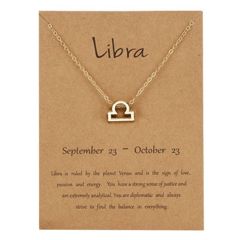 Elegant Minimalist Zodiac Sign Necklace - Zodiac Radiance