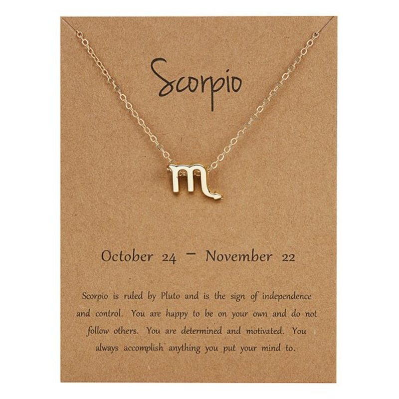 Elegant Minimalist Zodiac Sign Necklace - Zodiac Radiance