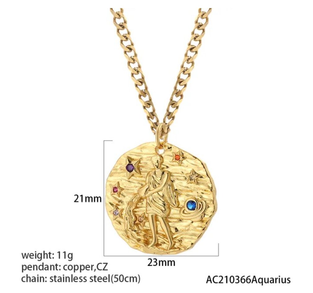 Exquisite Zodiac Sign Amulet Necklace - Zodiac Radiance