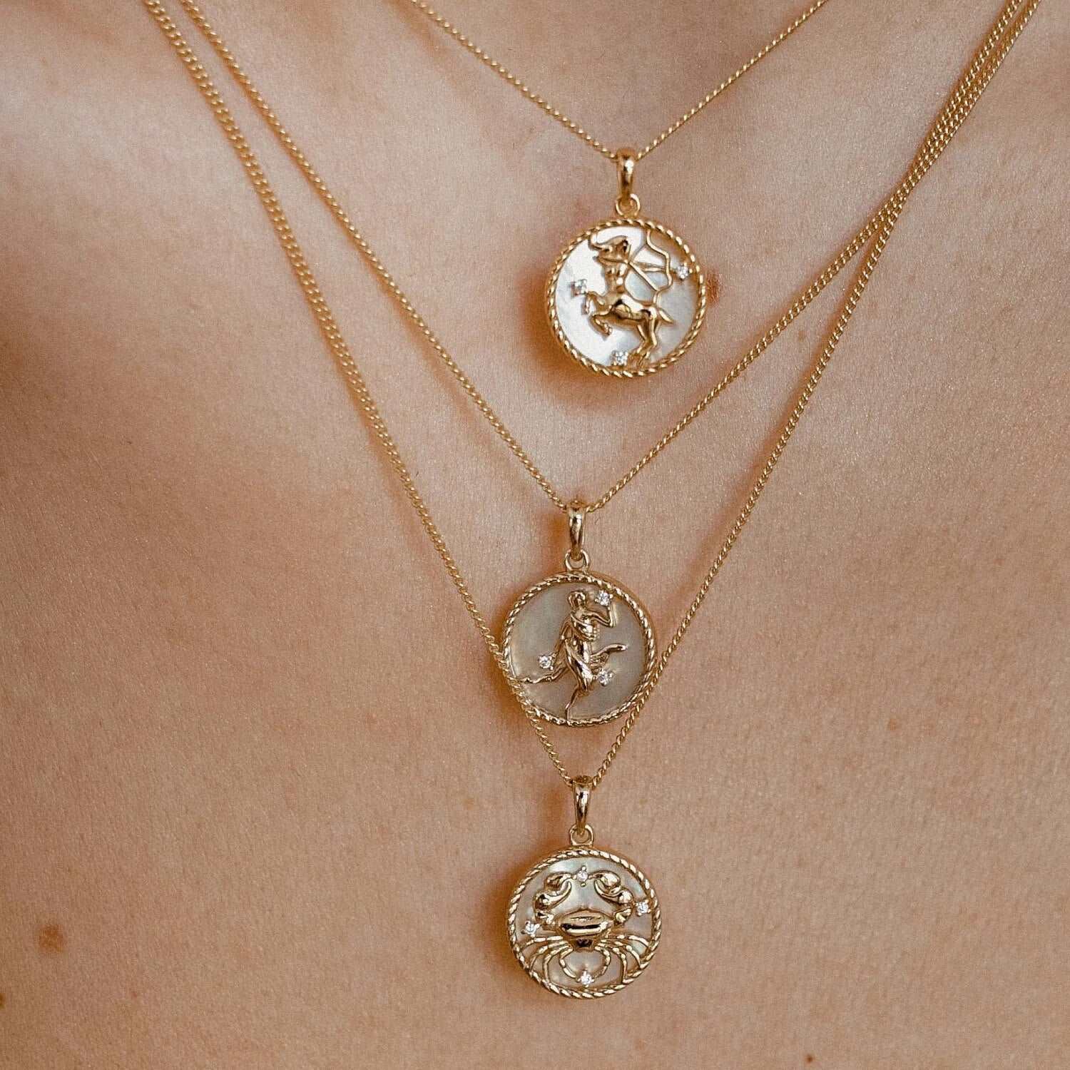 Gold Plated 12 Constellation Amulet Necklace - Zodiac Radiance