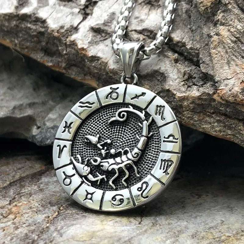 Gothic Zodiac Sign Pendant Necklace - Zodiac Radiance