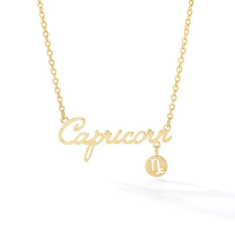 Horoscope Zodiac Name Stainless Steel Necklace - Zodiac Radiance