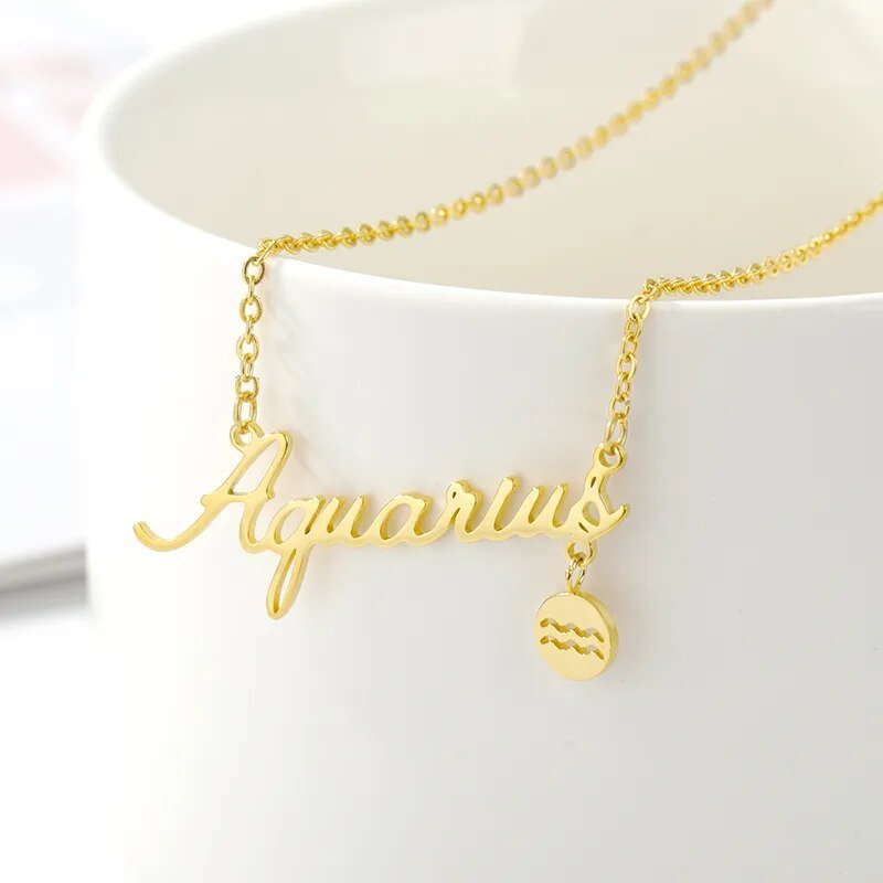 Horoscope Zodiac Name Stainless Steel Necklace - Zodiac Radiance