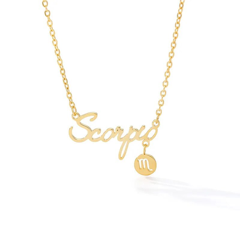 Horoscope Zodiac Name Stainless Steel Necklace - Zodiac Radiance