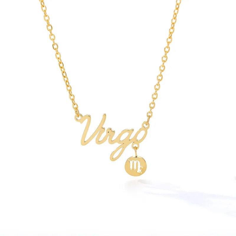 Horoscope Zodiac Name Stainless Steel Necklace - Zodiac Radiance