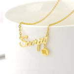 Horoscope Zodiac Name Stainless Steel Necklace - Zodiac Radiance