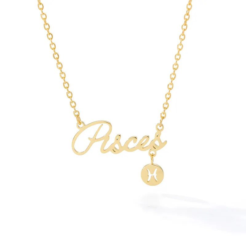 Horoscope Zodiac Name Stainless Steel Necklace - Zodiac Radiance