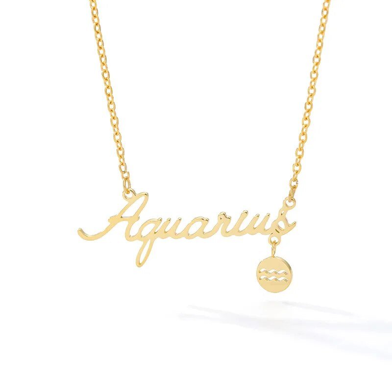 Horoscope Zodiac Name Stainless Steel Necklace - Zodiac Radiance