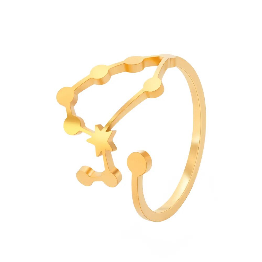 Minimalist Zodiac Constellation Ring - Zodiac Radiance