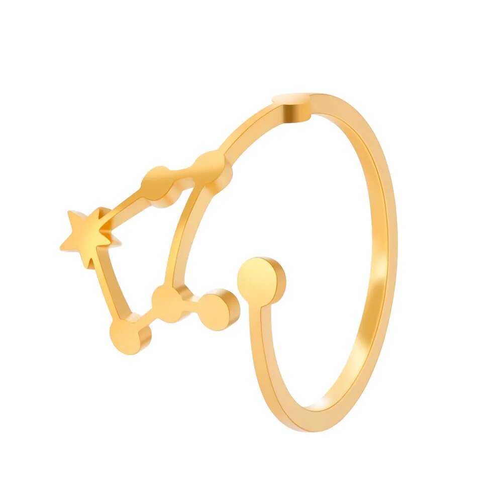 Minimalist Zodiac Constellation Ring - Zodiac Radiance