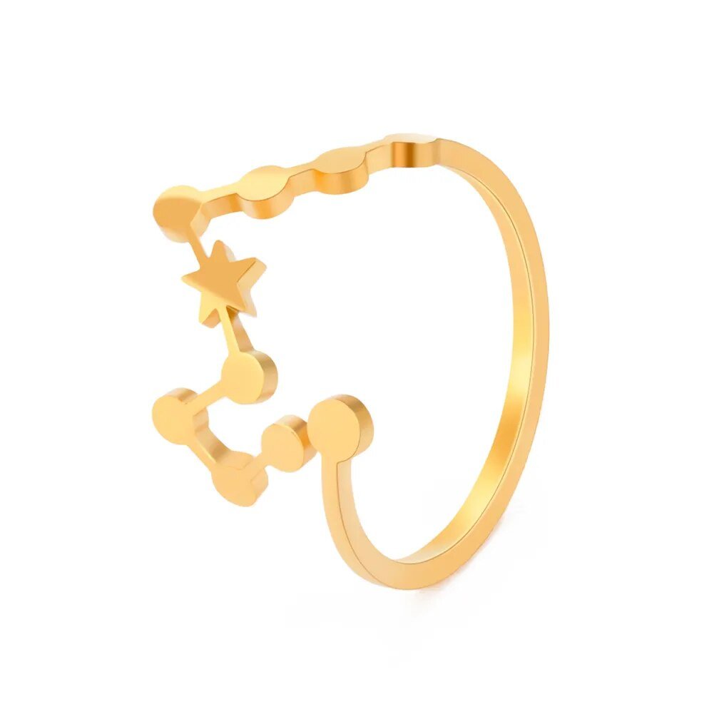 Minimalist Zodiac Constellation Ring - Zodiac Radiance