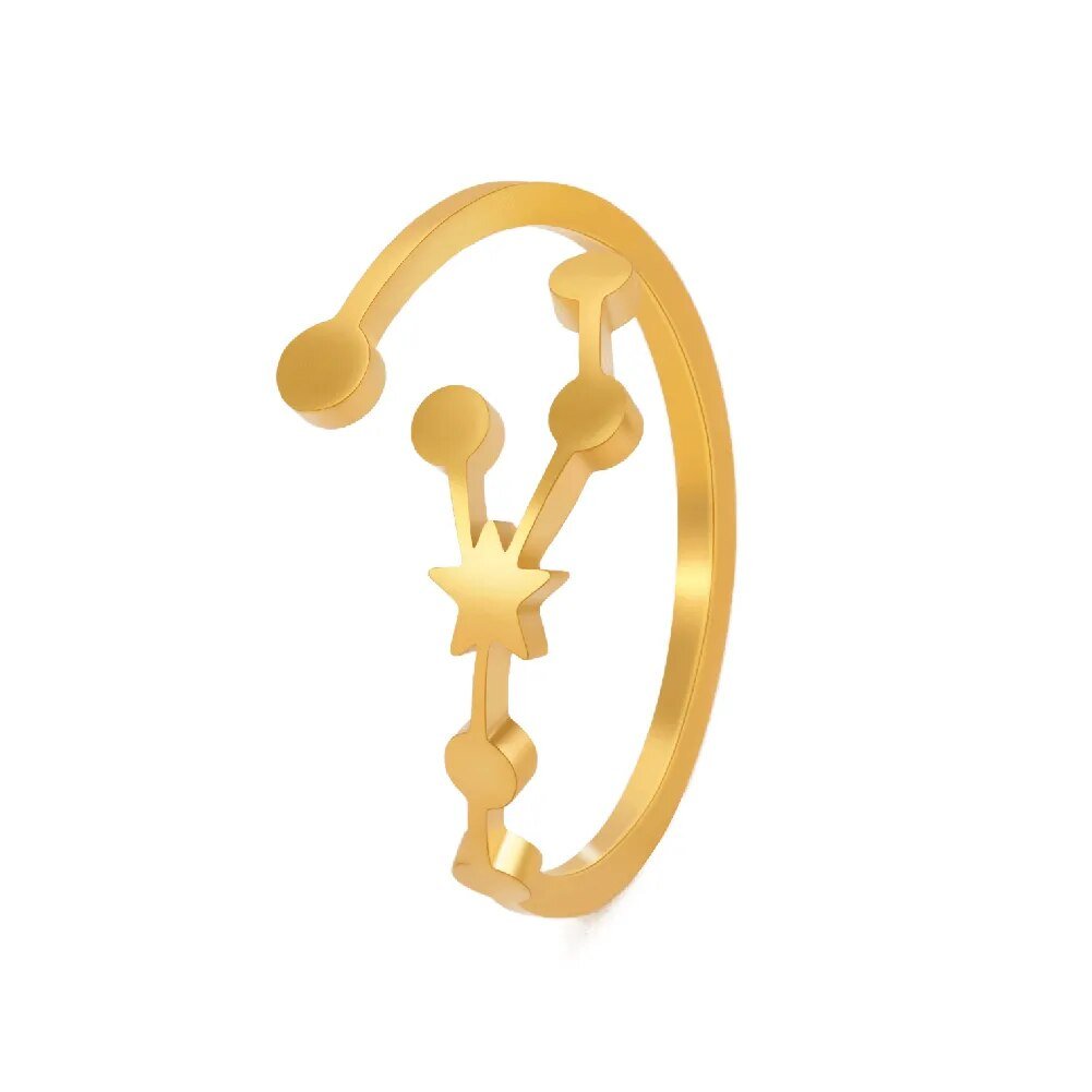 Minimalist Zodiac Constellation Ring - Zodiac Radiance