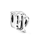 Modern Zodiac Sign Pandora Charm 925 Sterling Silver - Zodiac Radiance