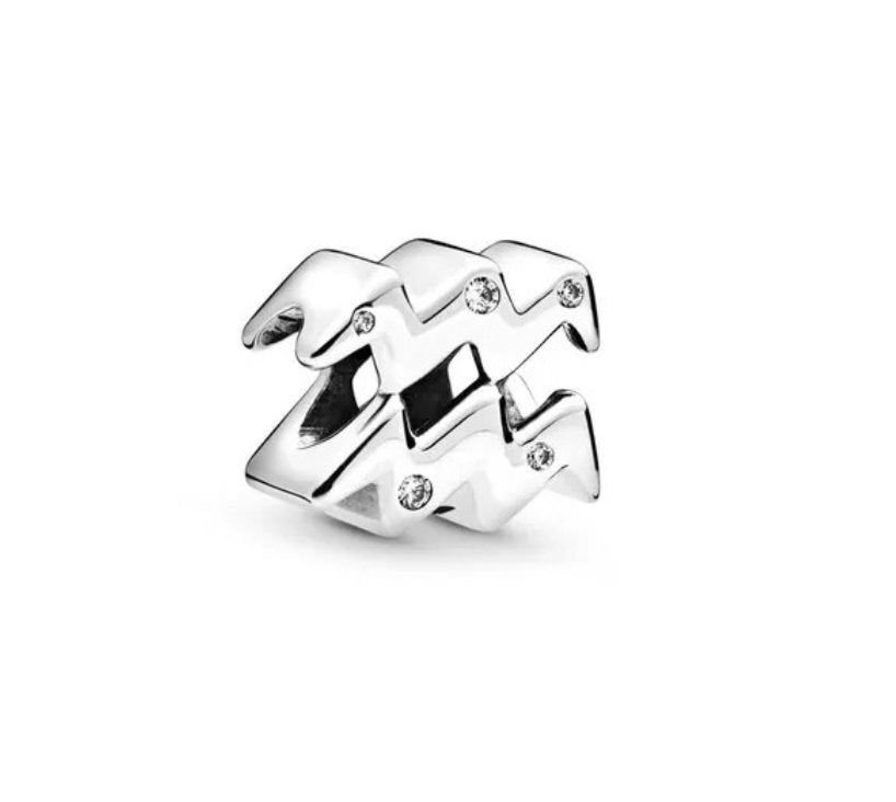 Modern Zodiac Sign Pandora Charm 925 Sterling Silver - Zodiac Radiance