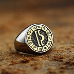 Polished Stainless Steel Zodiac Sign Ring - Zodiac Radiance