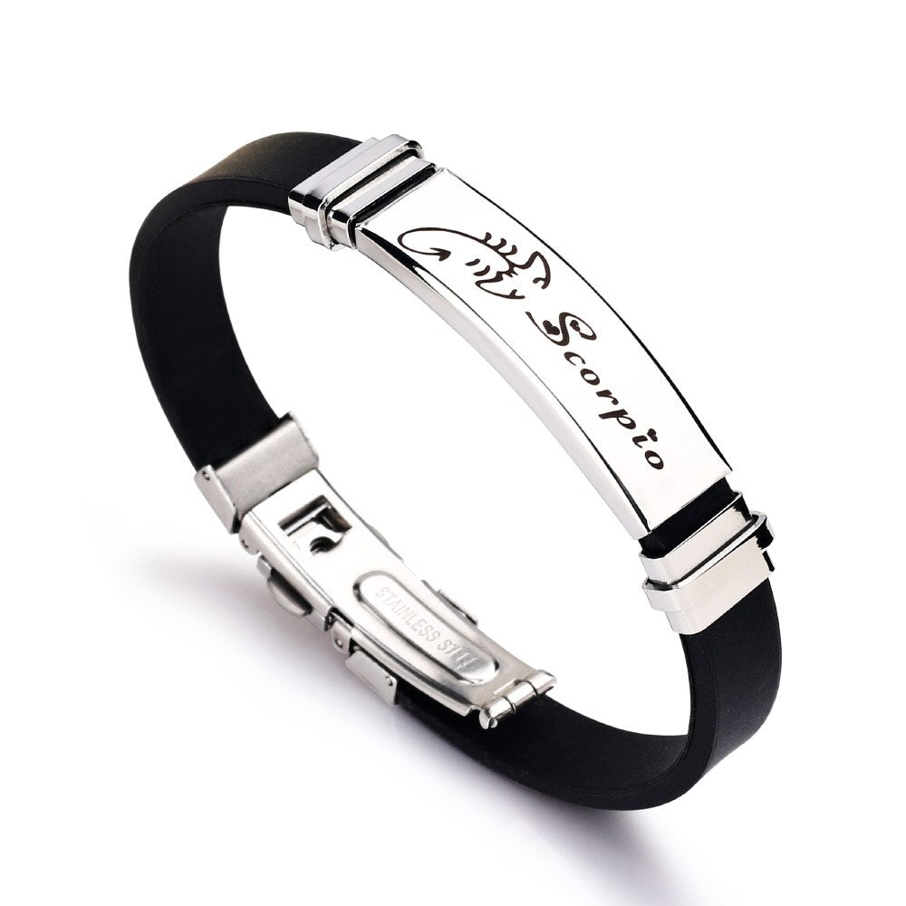 Simple Zodiac Sign Silicone Bracelet - Zodiac Radiance