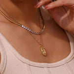 Zircon Zodiac Sign Bright Stainless Steel Necklace - Zodiac Radiance