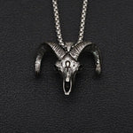 Zodiac Aries Ram Skull Stainless Steel Necklace - Zodiac Radiance