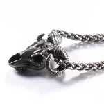 Zodiac Aries Ram Skull Stainless Steel Necklace - Zodiac Radiance