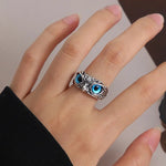 Zodiac Libra Rhinestone Owl Ring - Zodiac Radiance