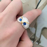 Zodiac Libra Rhinestone Owl Ring - Zodiac Radiance