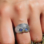 Zodiac Libra Rhinestone Owl Ring - Zodiac Radiance