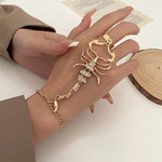 Zodiac Punk Gold Plated Scorpion Bracelet w/Ring - Zodiac Radiance