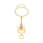 Zodiac Punk Gold Plated Scorpion Bracelet w/Ring - Zodiac Radiance