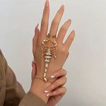 Zodiac Punk Gold Plated Scorpion Bracelet w/Ring - Zodiac Radiance