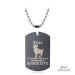 Zodiac Sign Dog Tag Necklace - Zodiac Radiance