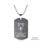 Zodiac Sign Dog Tag Necklace - Zodiac Radiance