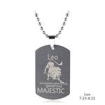 Zodiac Sign Dog Tag Necklace - Zodiac Radiance