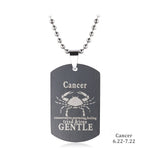 Zodiac Sign Dog Tag Necklace - Zodiac Radiance