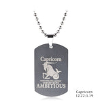 Zodiac Sign Dog Tag Necklace - Zodiac Radiance