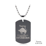 Zodiac Sign Dog Tag Necklace - Zodiac Radiance