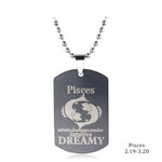 Zodiac Sign Dog Tag Necklace - Zodiac Radiance