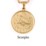 Zodiac Sign Gold Plated Amulet Necklace - Zodiac Radiance