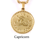 Zodiac Sign Gold Plated Amulet Necklace - Zodiac Radiance