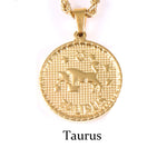 Zodiac Sign Gold Plated Amulet Necklace - Zodiac Radiance