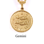 Zodiac Sign Gold Plated Amulet Necklace - Zodiac Radiance