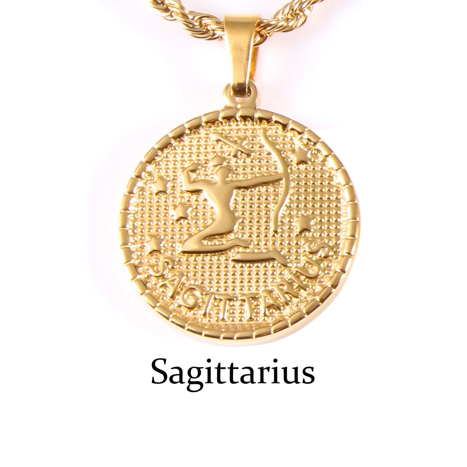 Zodiac Sign Gold Plated Amulet Necklace - Zodiac Radiance