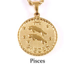 Zodiac Sign Gold Plated Amulet Necklace - Zodiac Radiance