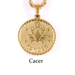 Zodiac Sign Gold Plated Amulet Necklace - Zodiac Radiance