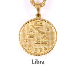 Zodiac Sign Gold Plated Amulet Necklace - Zodiac Radiance