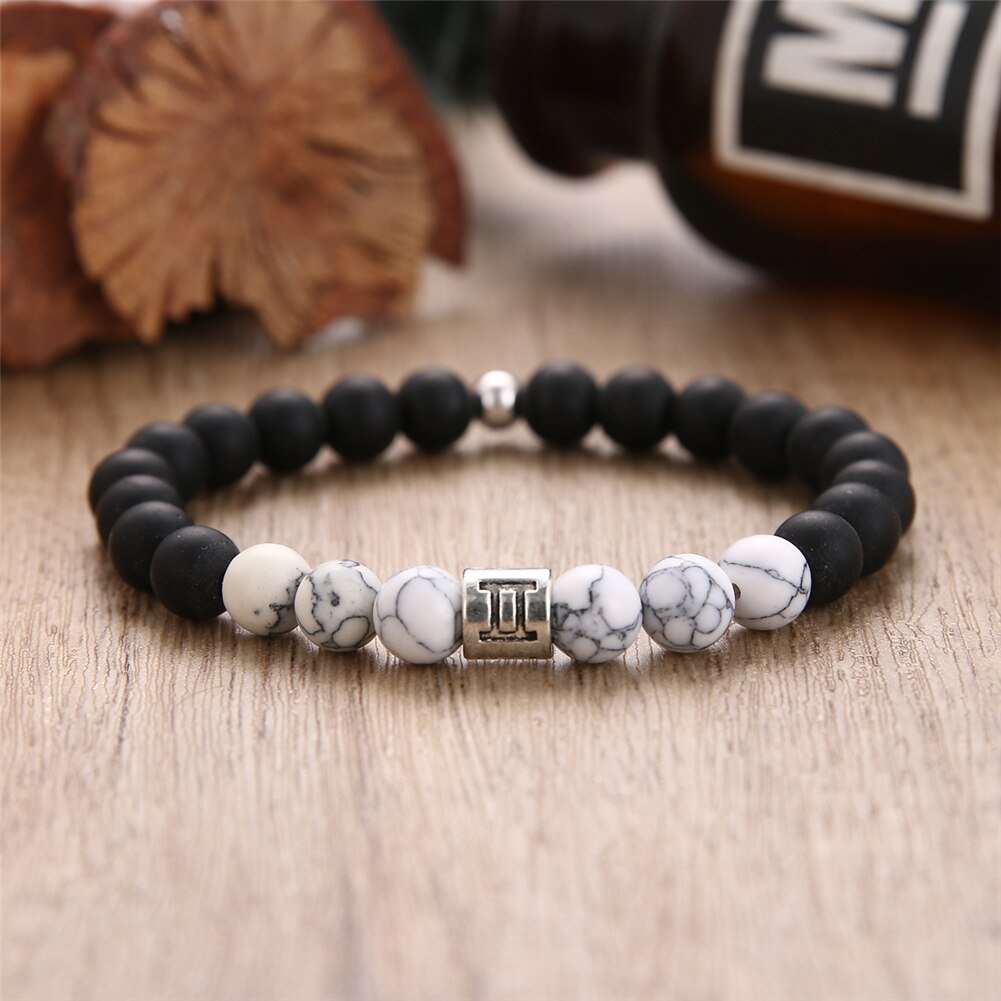 Zodiac Sign Handmade Bracelet With Stone Beads - Zodiac Radiance