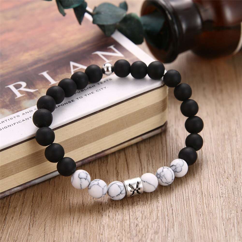 Zodiac Sign Handmade Bracelet With Stone Beads - Zodiac Radiance