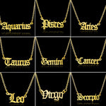 Zodiac Sign Name Necklace - Zodiac Radiance